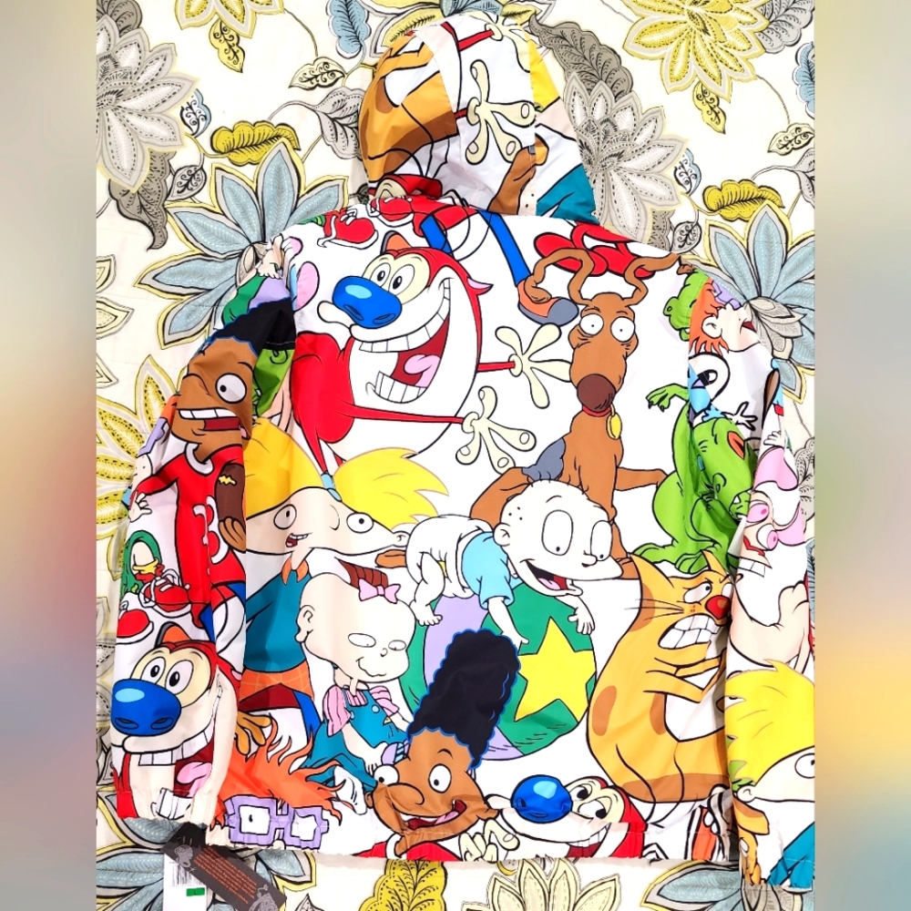 Members Only x Nickelodeon x Rug Ratz Hooded Jacket sz L - Picture 2 of 8